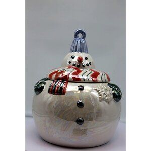 Dept 56  Snowman Candy Box / Bowl Iridescent #46206 soi2022